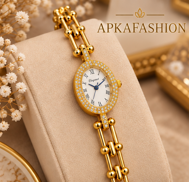White oval dial watch