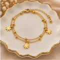 Eight-petal flower charms bracelet
