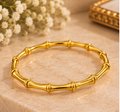 High-polish gold bamboo joint openable bracelet