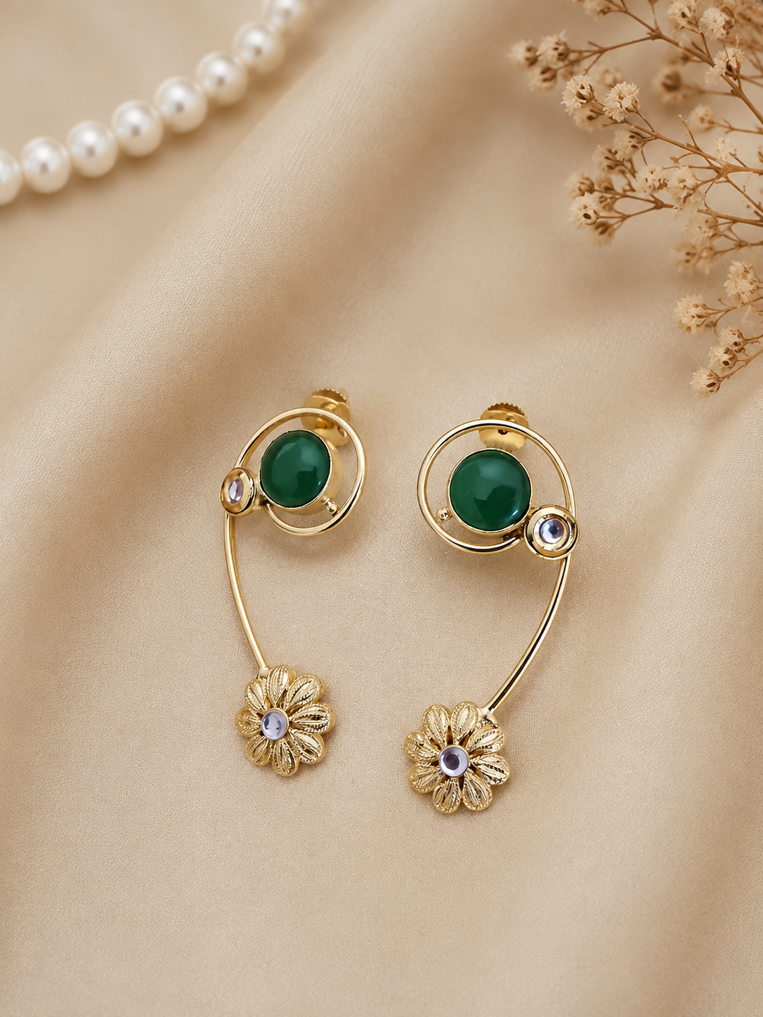 Abstract Geometric Floral Earring