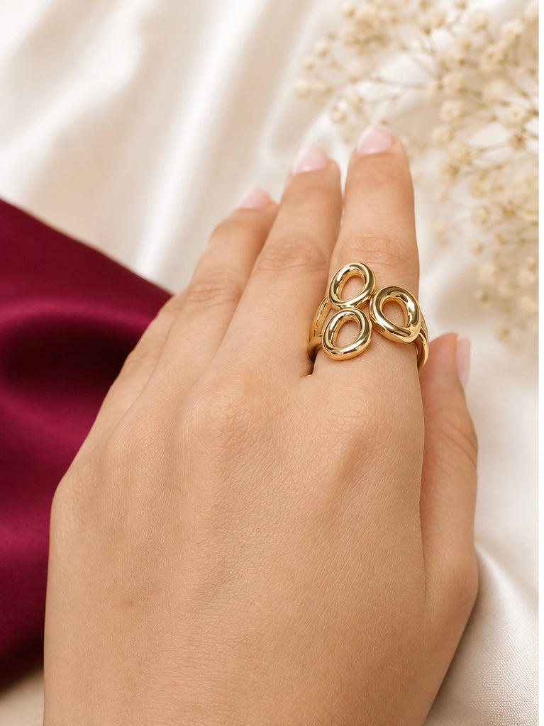 Gold-tone statement ring
