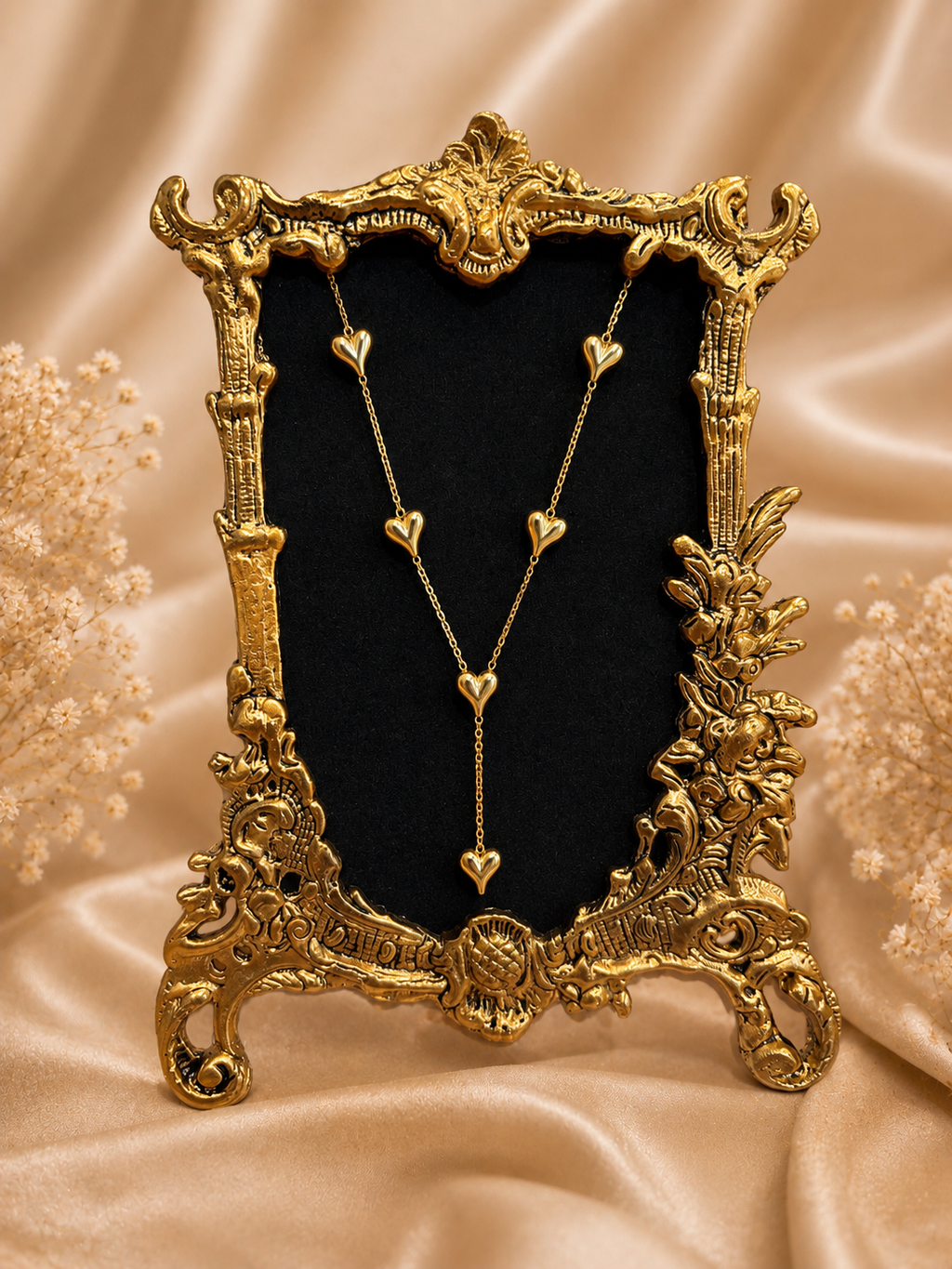 Gold-plated stainless steel lariat necklace