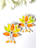 Handcrafted sequin lotus earrings
