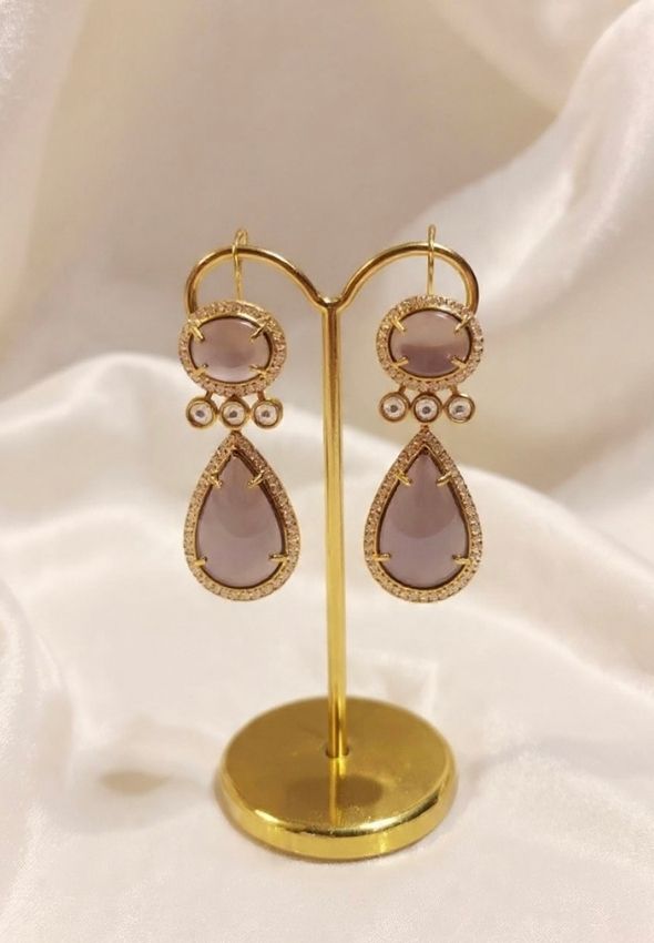 Elegant mint stone earring Elegant lavender stone earring