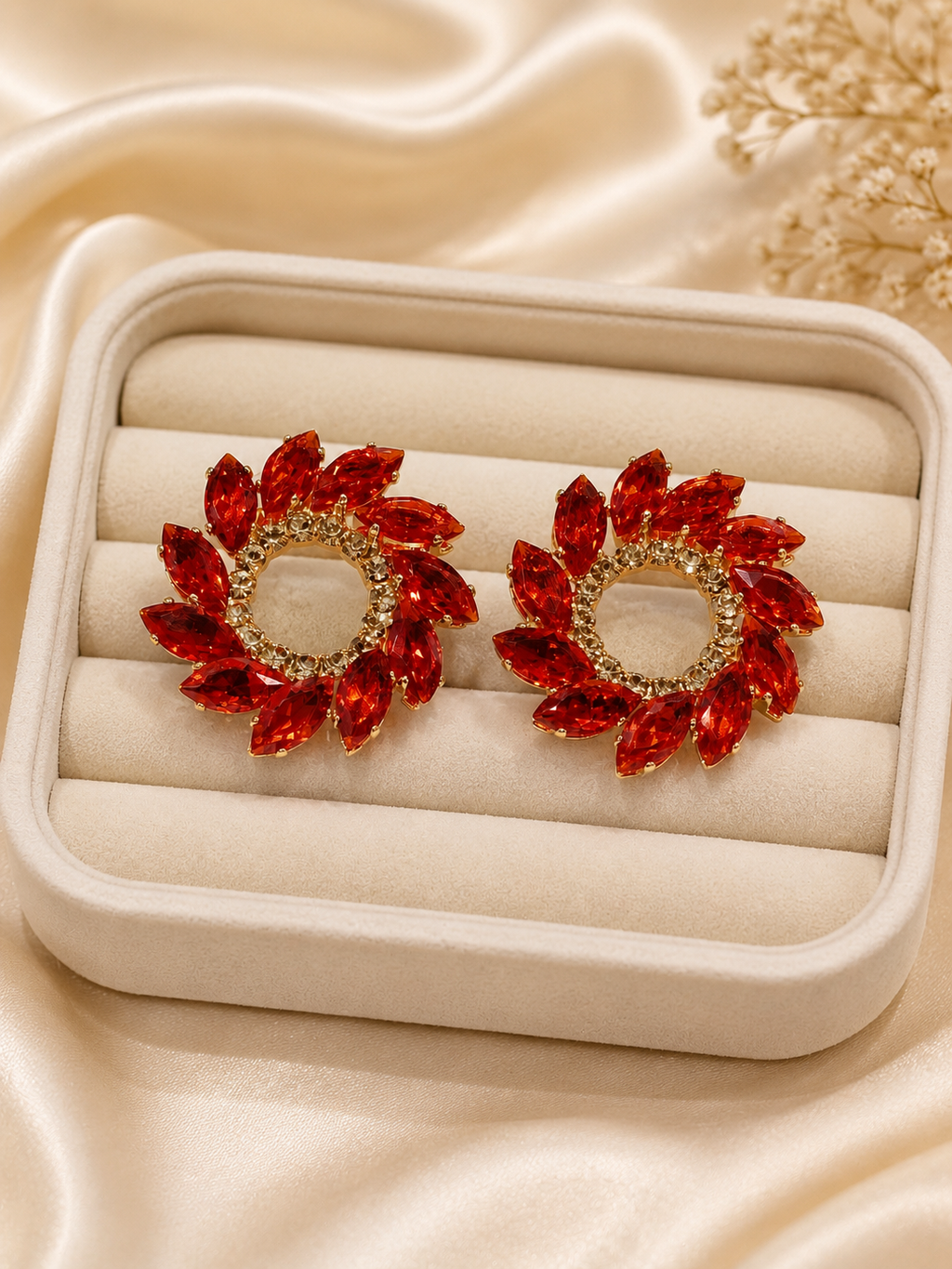 Striking crystal starburst stud earrings