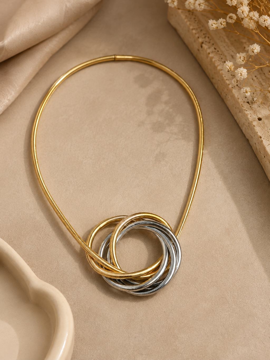 Multi-Layer Snake Chain Coiled Bracelet-cum-Necklace