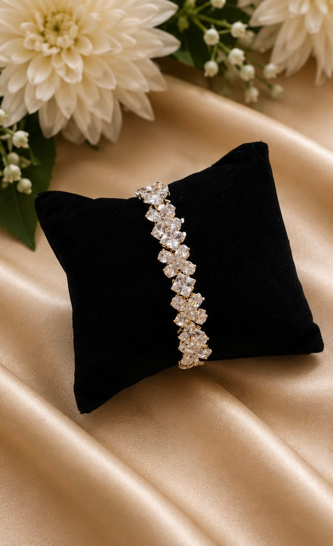 Floral crystal statement bracelet
