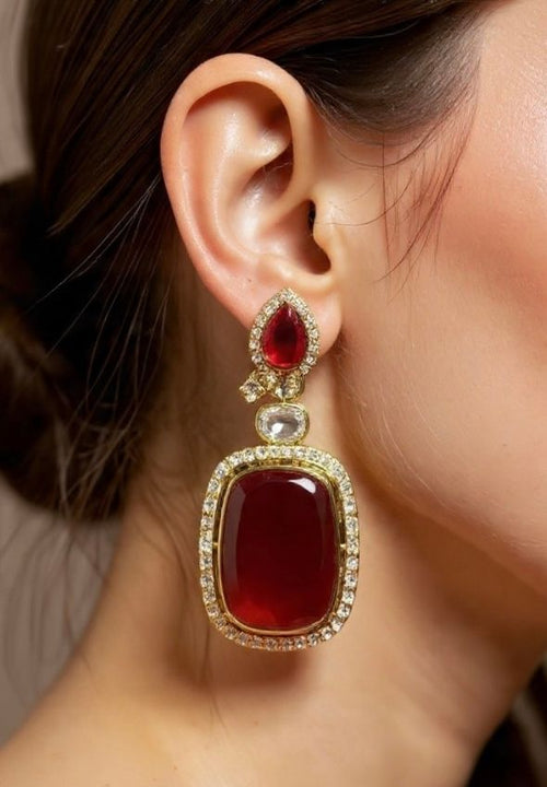 AD Ruby Stone Earring