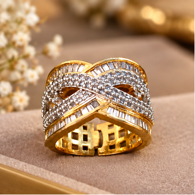 Shine Eternal Criss Cross Baguette Diamond Band