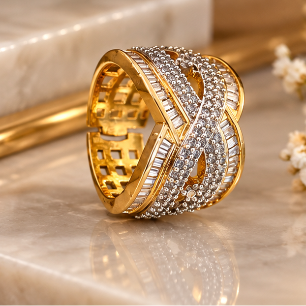 Shine Eternal Criss Cross Baguette Diamond Band