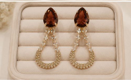 Amethyst crystal drop earrings