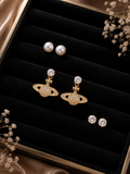 Cosmic-themed earring combo set