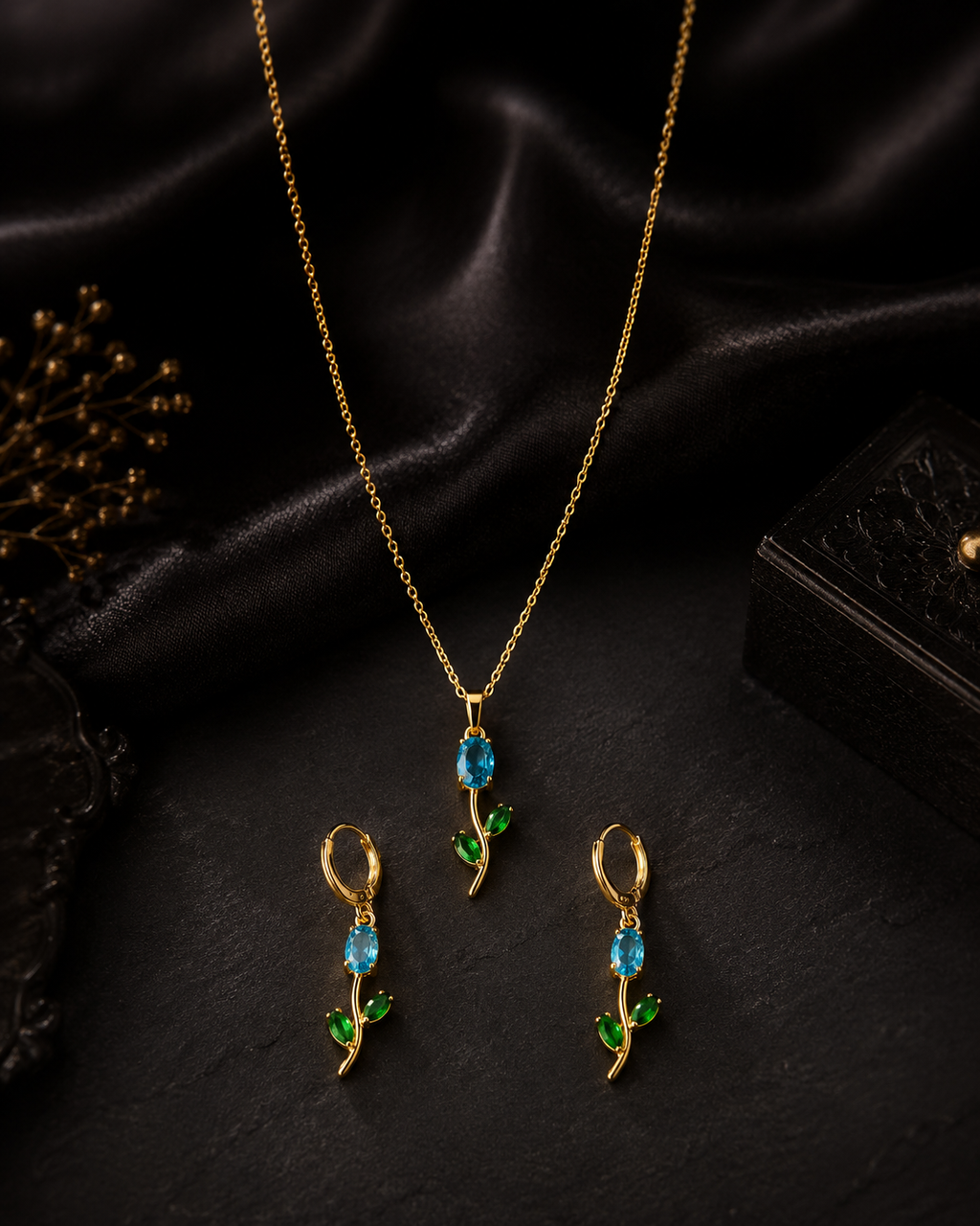 Tulip Floral jewelry set