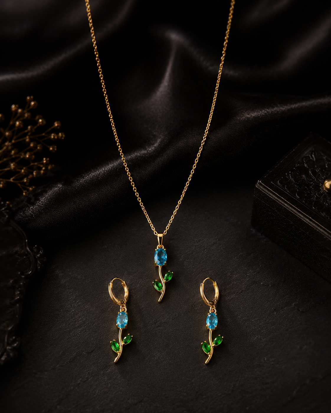 Tulip Floral jewelry set