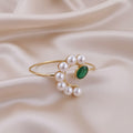 Minimalist Pearl Loop Stone Statement Kada