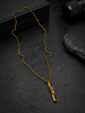 Men's twisted minimalist vertical bar pendant necklace