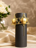 Architectural Hexagram Statement Ear Cuff