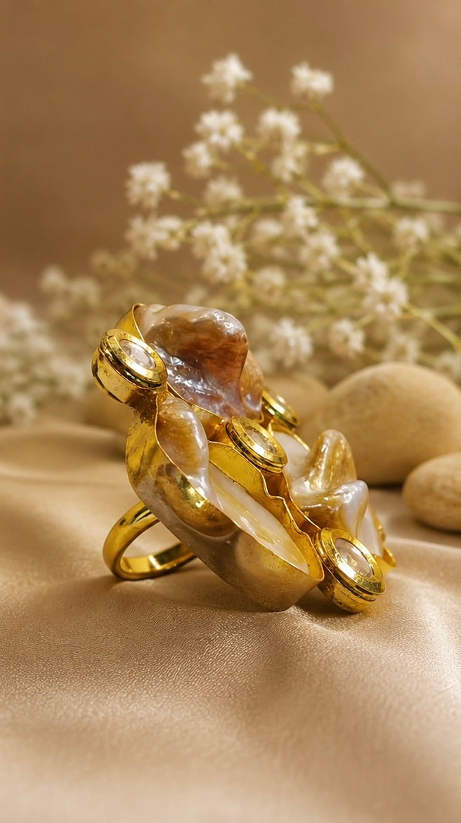 Baroque Pearl Cluster Statement Ring