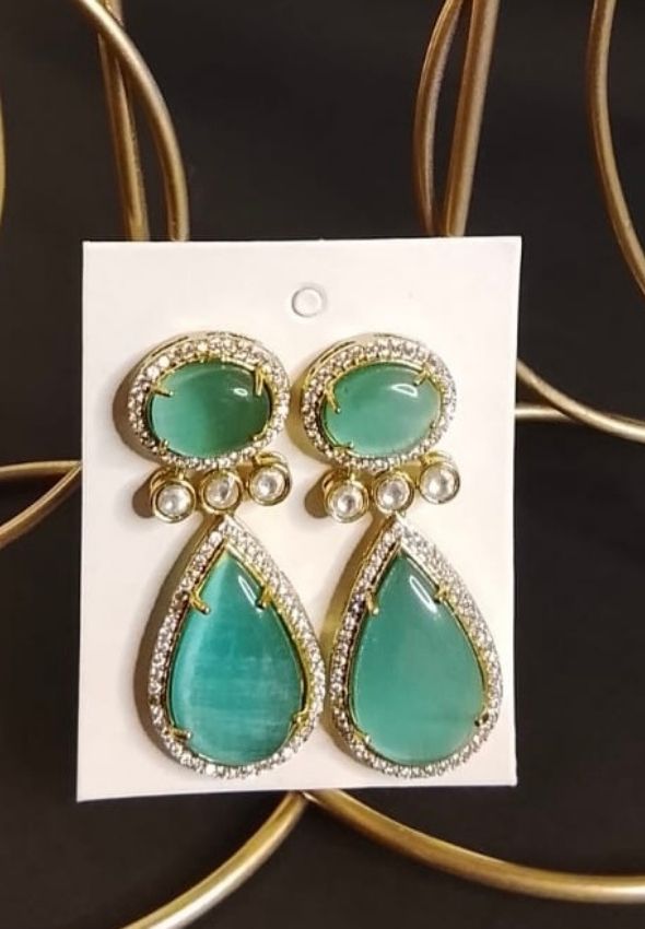 Elegant mint stone earring Elegant lavender stone earring