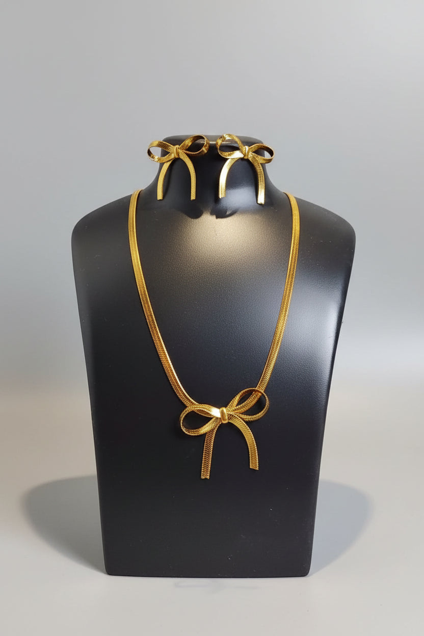 Ribbon Herringbone Necklace Set