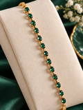 18K gold-plated emerald tennis bracelet