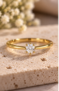 Crown-setting solitaire ring