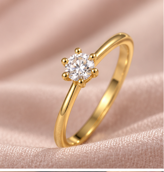 Crown-setting solitaire ring