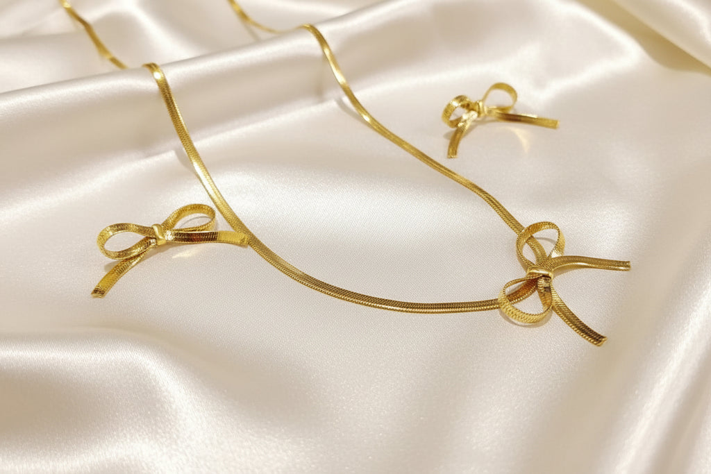 Ribbon Herringbone Necklace Set
