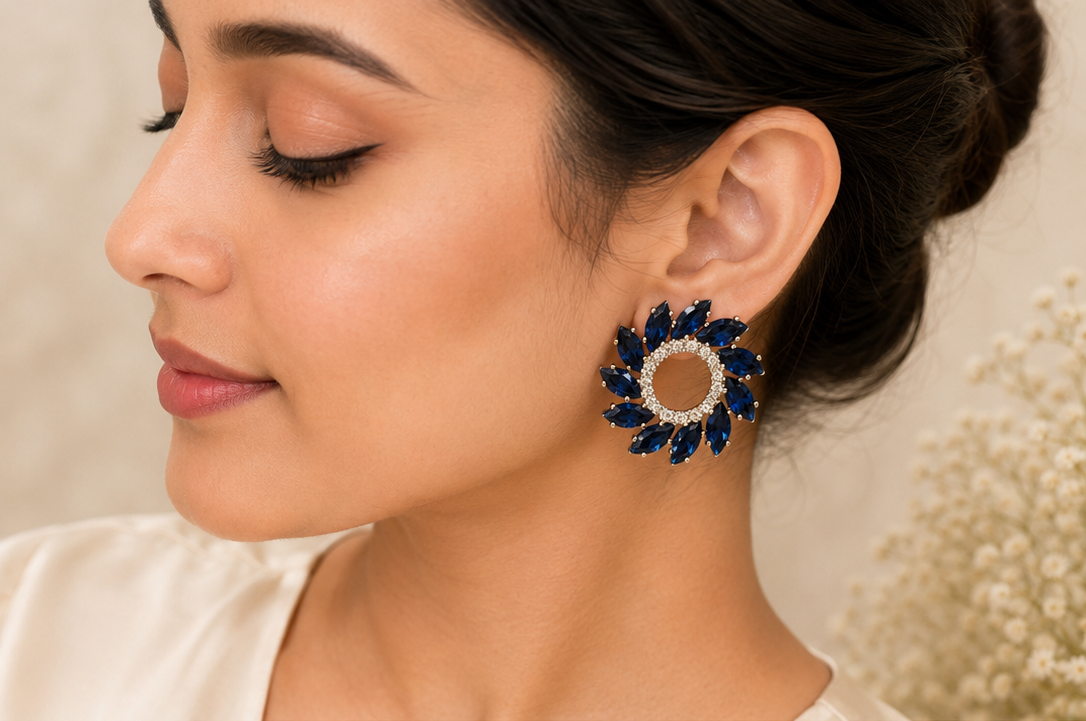 Striking crystal starburst stud earrings