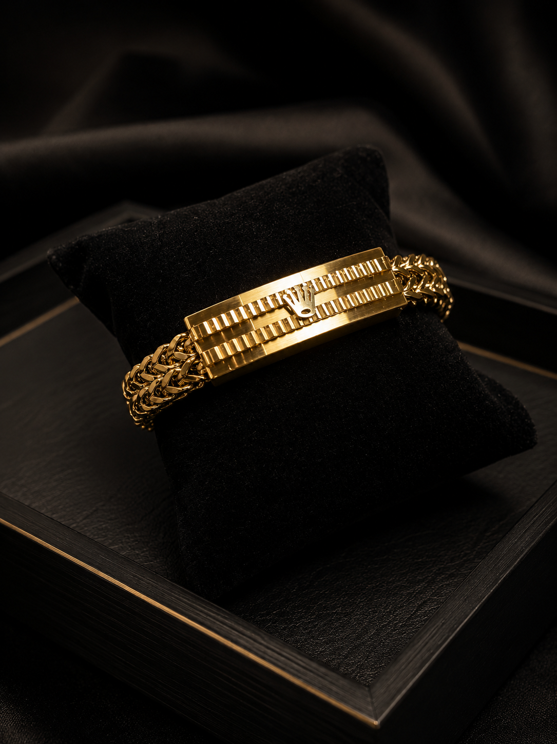 Luxury Gold-Plated Rolex-Inspired Men's Bracelet