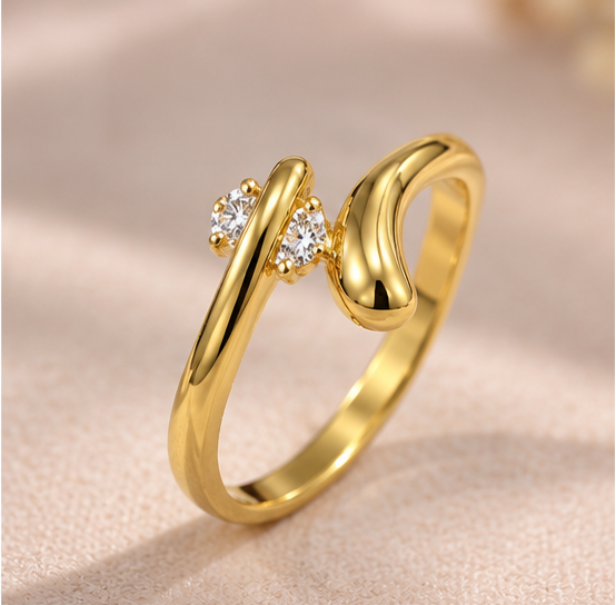 Two-stone bypass ring