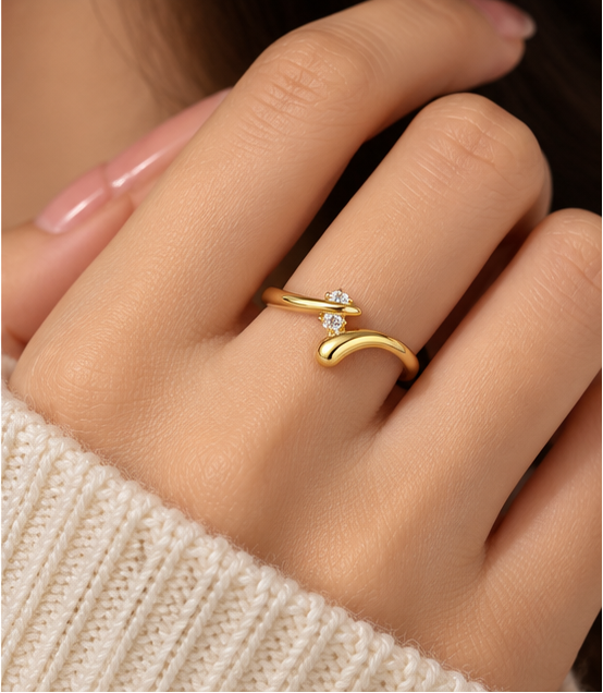 Two-stone bypass ring