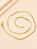 Minimalist golden herringbone snake chain (22inch)