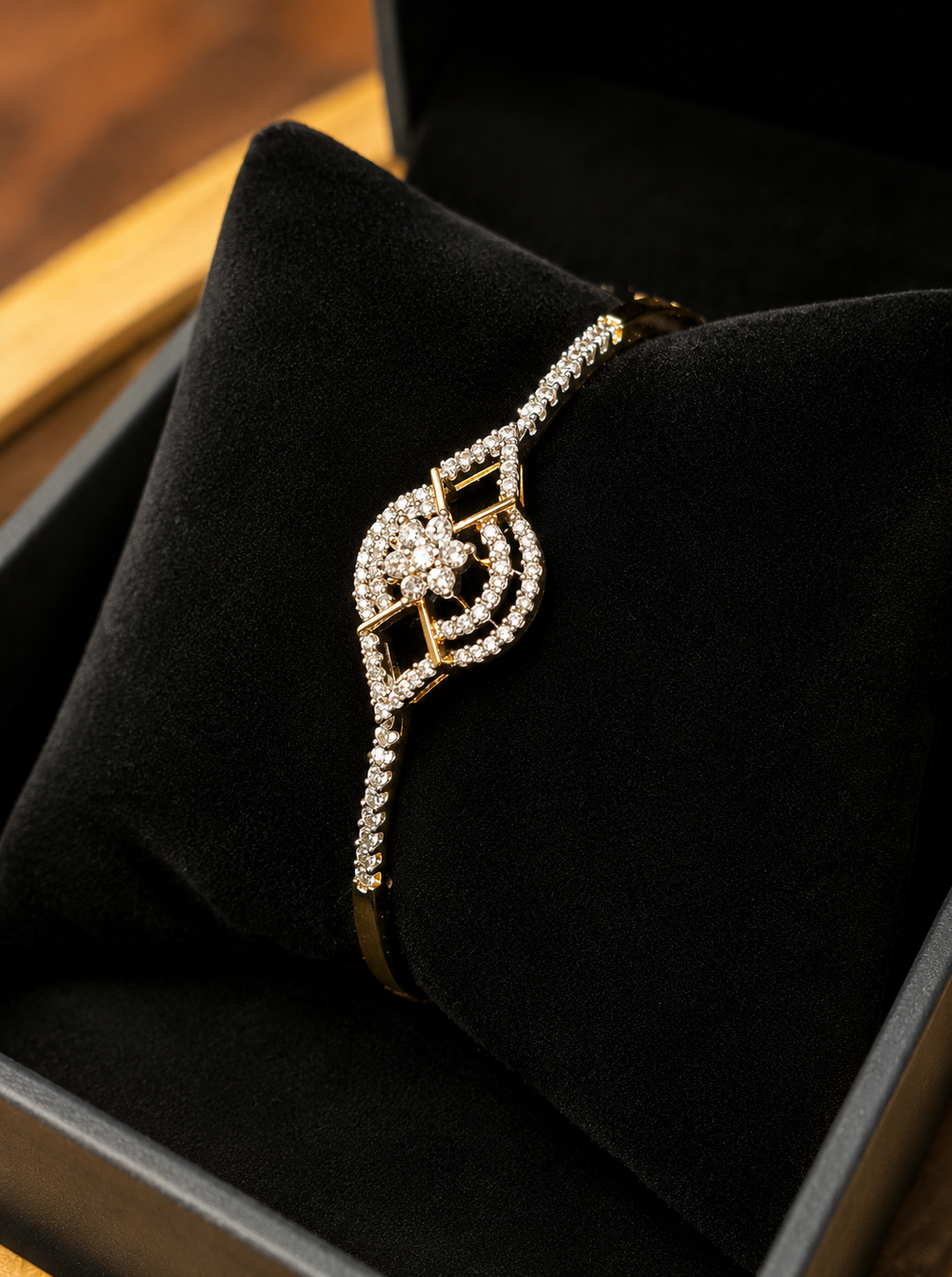 AD geometric cluster diamond kada bracelet