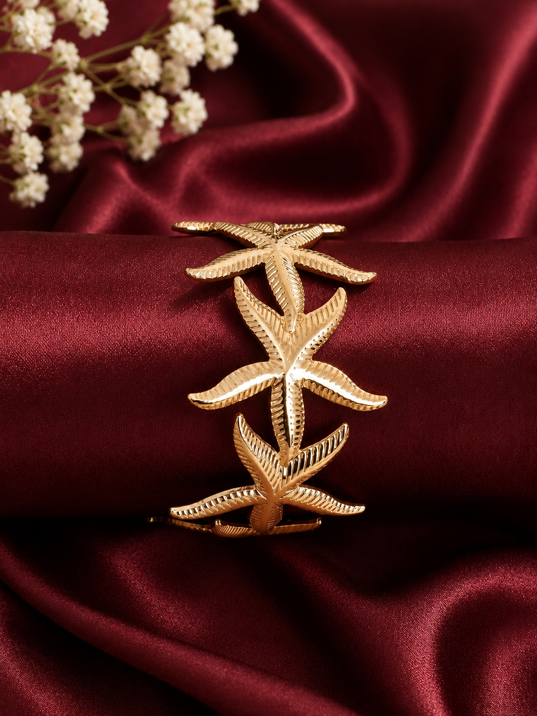 Gold Plated Starfish Cuff Bracelet