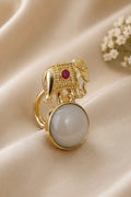 Grey stone statement ring