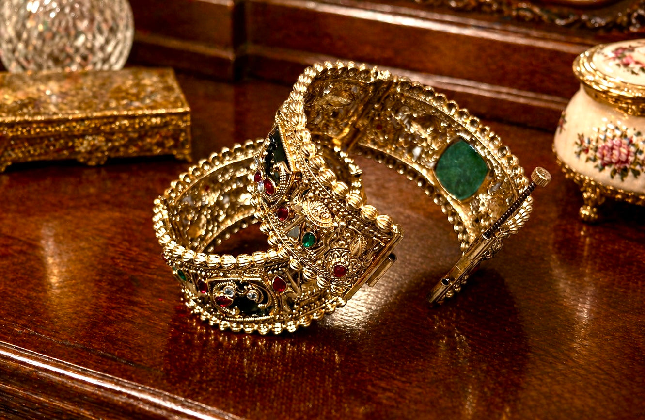 Peacock Green Antique Kada