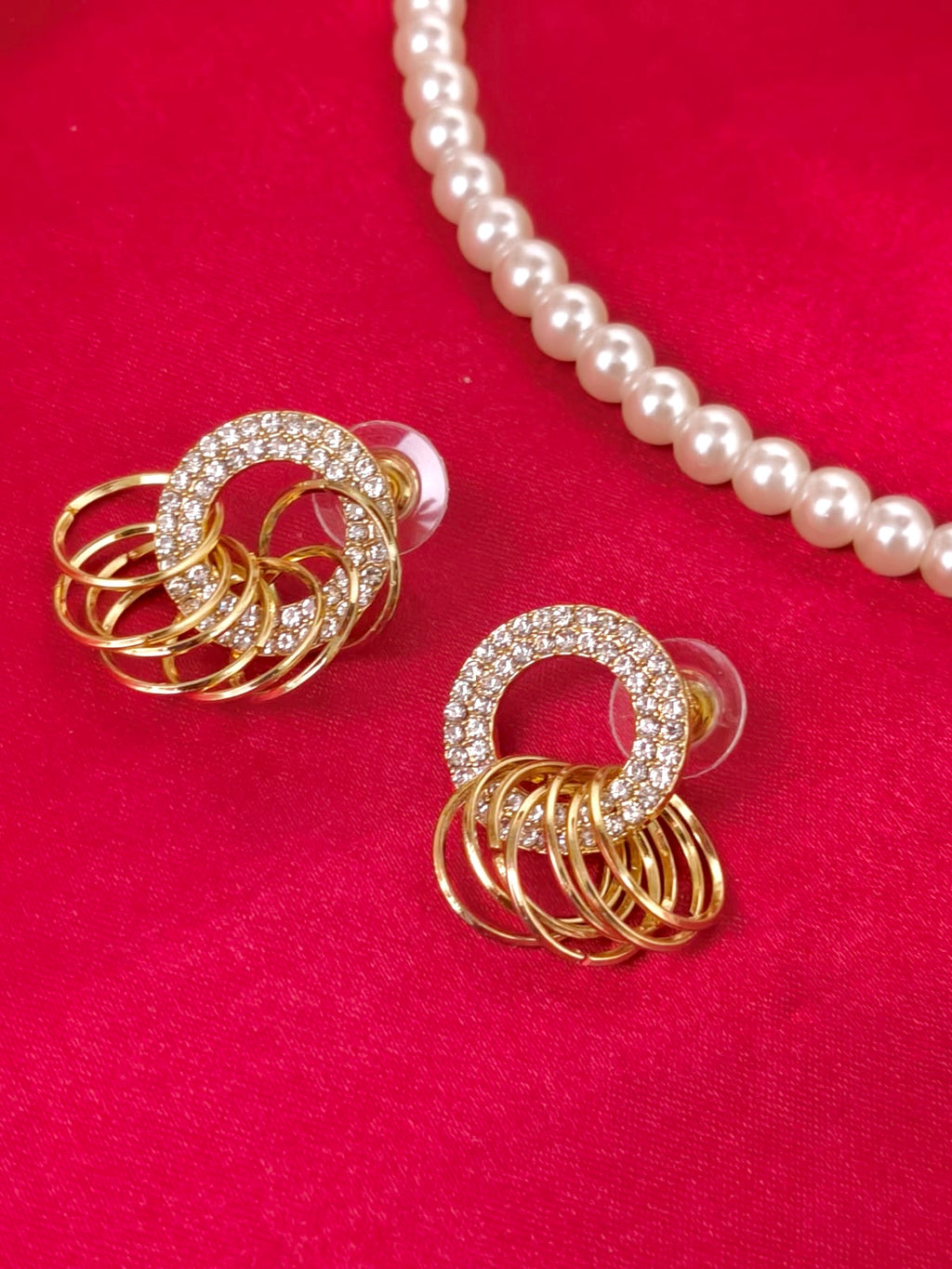 Tiered Gold Drop Earrings