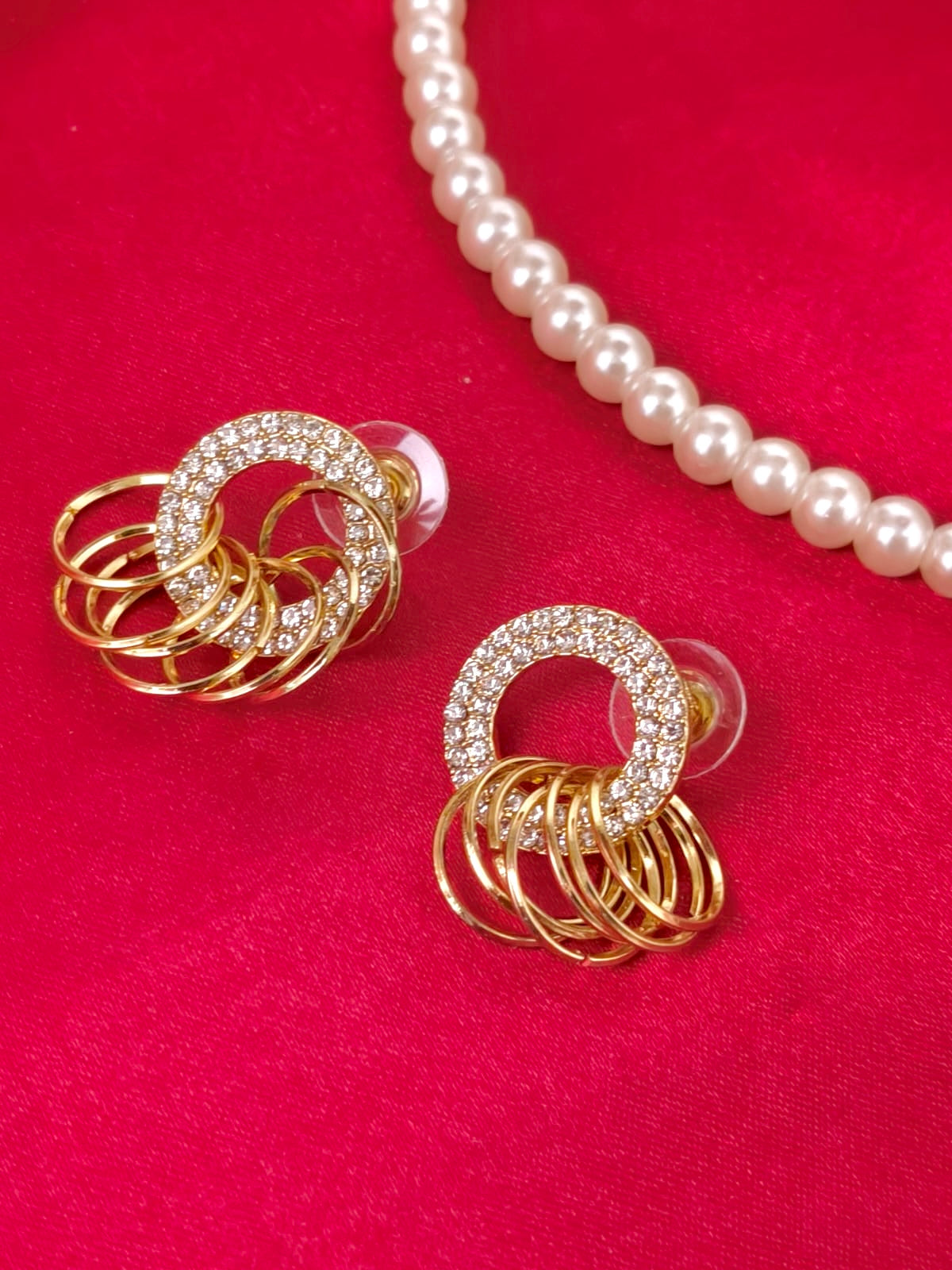 Tiered Gold Drop Earrings
