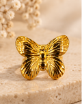 Gold-Tone Sculpted Butterfly Statement Ring