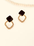 Korean-style geometric drop earrings