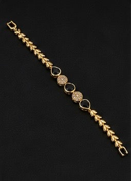 Elegant gold-toned drop shape charm bracelet