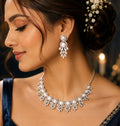 luxurious faux pearl and American diamond necklace set