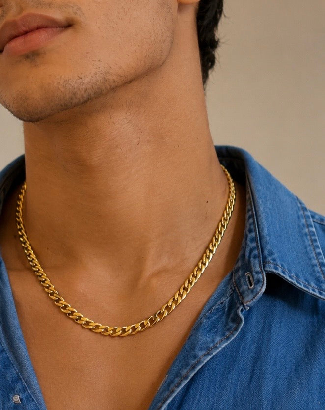 Gold Cuban Link Chain Necklace