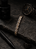 Two-tone rectangular link bracelet