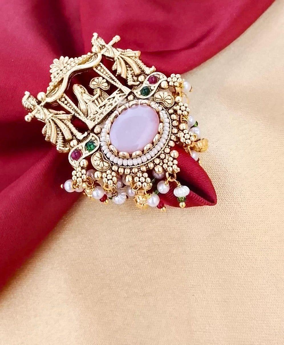 Antique gold-plated Doli narrative cocktail ring