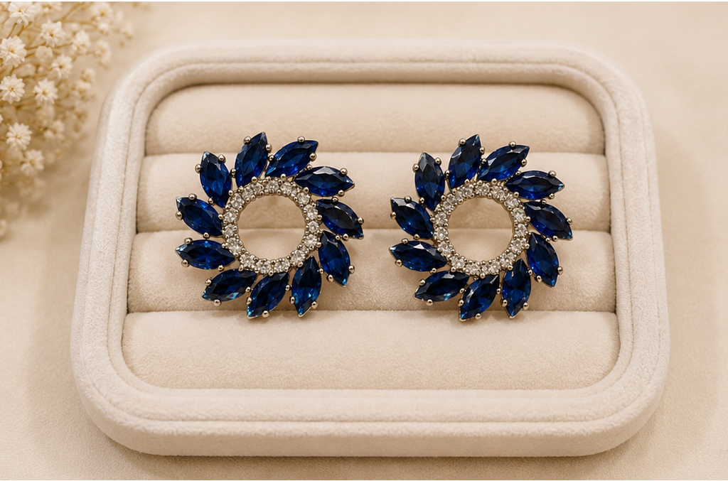 Striking crystal starburst stud earrings