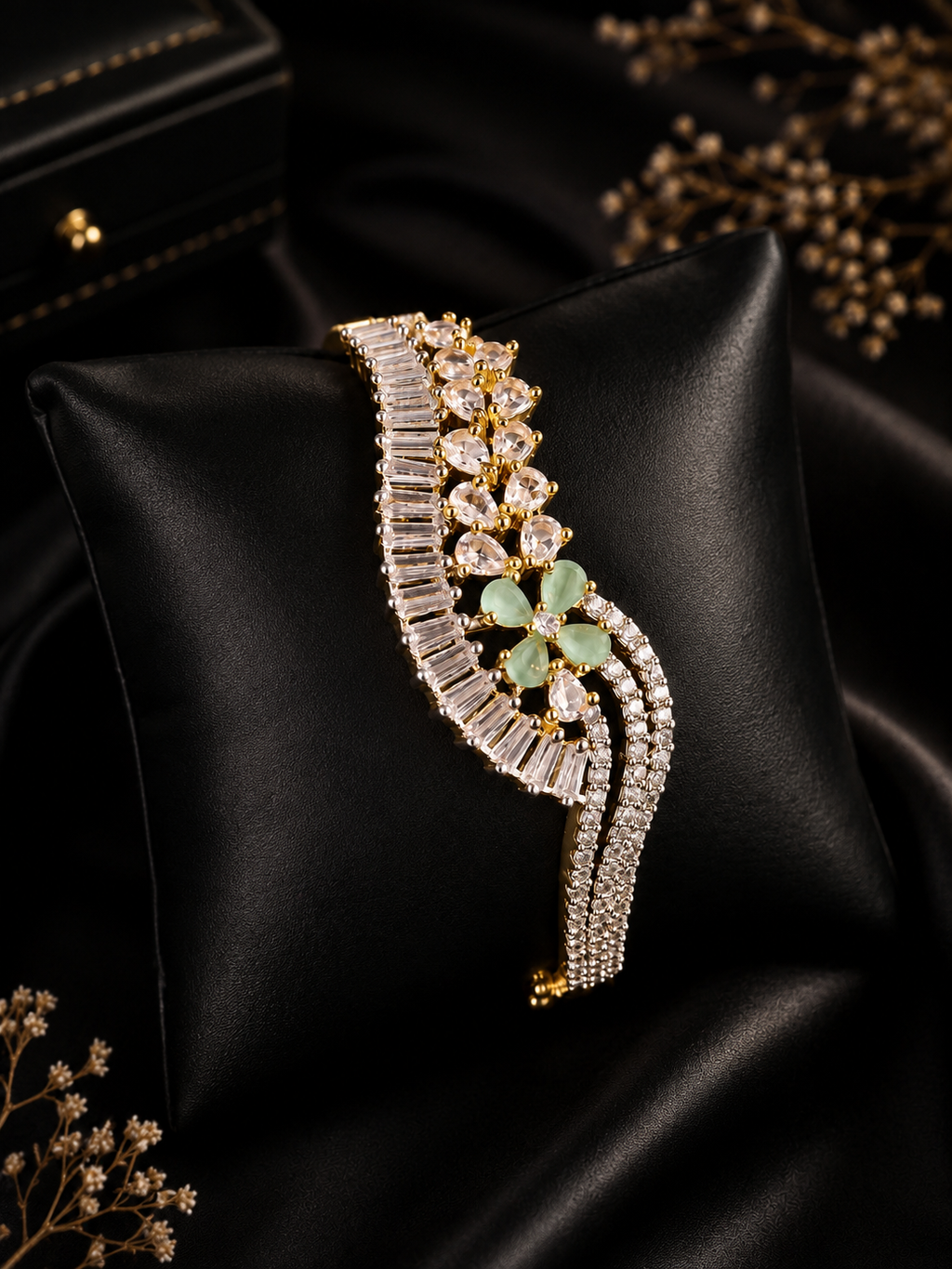 American Diamond Flower Design Bracelet
