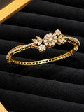 AD  floral cluster diamond kada bracelet