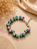 Multicolor iridescent crystal bead bracelet